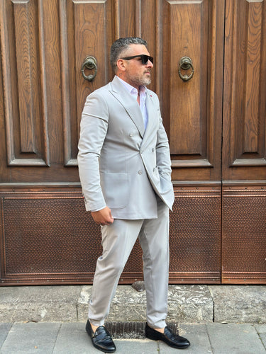 Abito doppio petto Grigio chiaro sartoria italiana art must