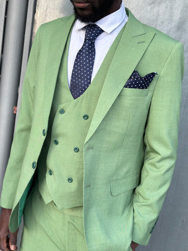 abito tre pezzi sartoriale verde chiaro roma collection