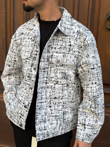 giubbotto Mod zar camicione bianco sfumato nero boxy fit sabbia