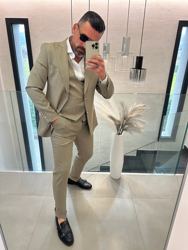 Abito Tre Pezzi Sartoriale beige fango Roma Collection
