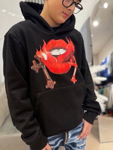 Felpa bambino nero logo bacio red-0.jpeg