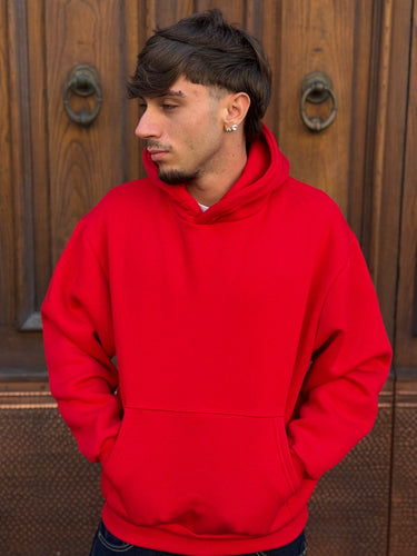 Felpa con capuccio rossa boxy fit made in italy-0.jpeg