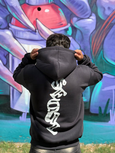 Felpa con capuccio grigio boxy fit logo seoul made in italy-0.jpeg