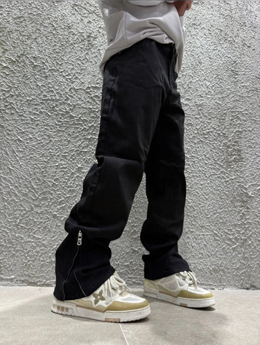 Flare nero zip alla caviglia-0.jpeg