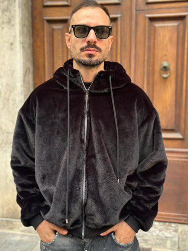 Giubbotto pelliccia uomo nero Italy-0.jpeg