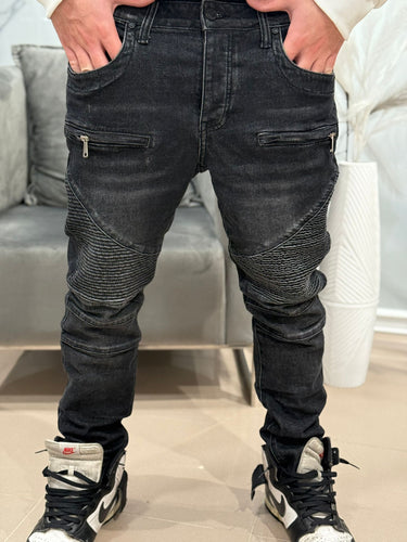 Jeans biker nero con cerniera ART 1013-0.jpeg