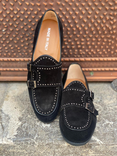 MOCASSINO IN CAMOSCIO NERO DOPPIA FIBBIA ARGENTO silver BRILLANT-0.jpeg