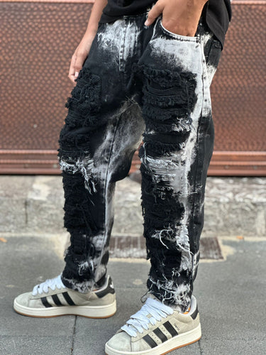 Ripped jeans bambino grigio e nero bd109-0.jpeg