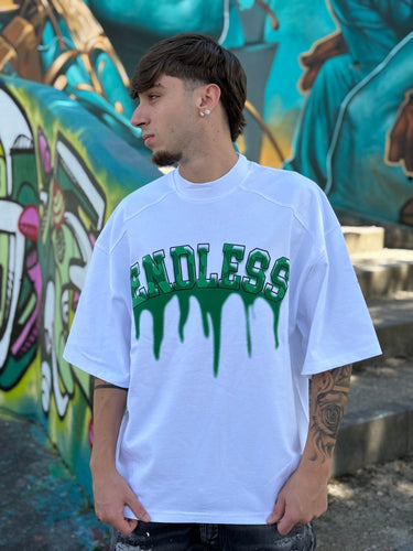 T-shirt bianca logo verde endless-0.jpeg