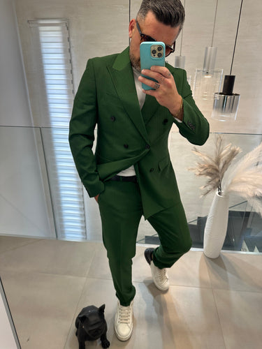 abito sartoriale doppio petto verde Bosco spigato-0.jpeg