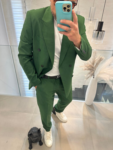 abito sartoriale doppio petto verde Bosco spigato-1.jpeg