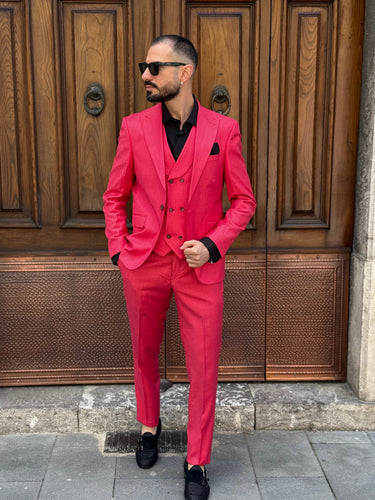 abito sartoriale rosa corallo 3 tre pezzi con gilet art brh805-1.jpeg