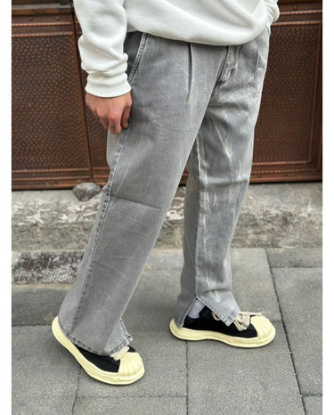 jeans baggy grigio con taglio fondo largo q1 zp85 j-0.jpeg