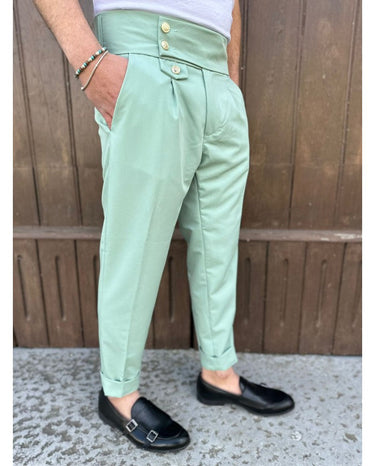 pantalone sartoriale vita alta bottoni oro verde acqua-0.jpeg