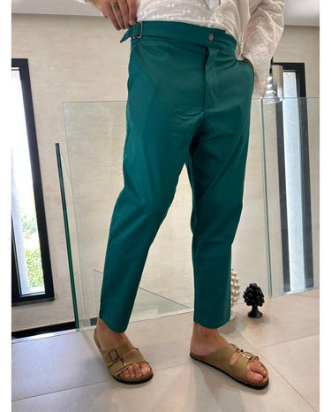 pantalone verde smeraldo con bottone argento-0.jpeg