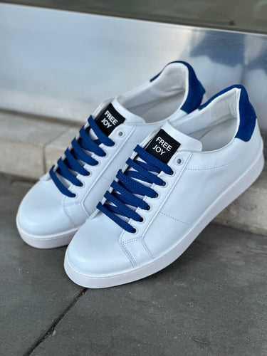 sneakers pelle bianca richiamo blu lacci blu art Sulmona-0.jpeg