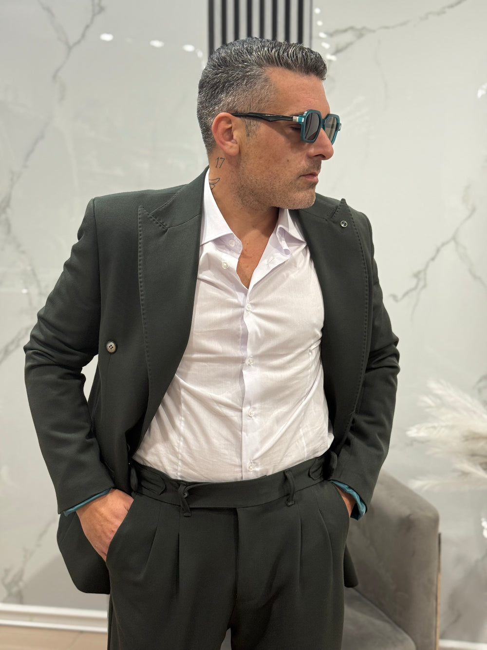 ABITO DOPPIO PETTO pantalone vita alta   MADE IN ITALY ART Muster