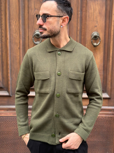 Giacca maglia coreana verde  fj q1