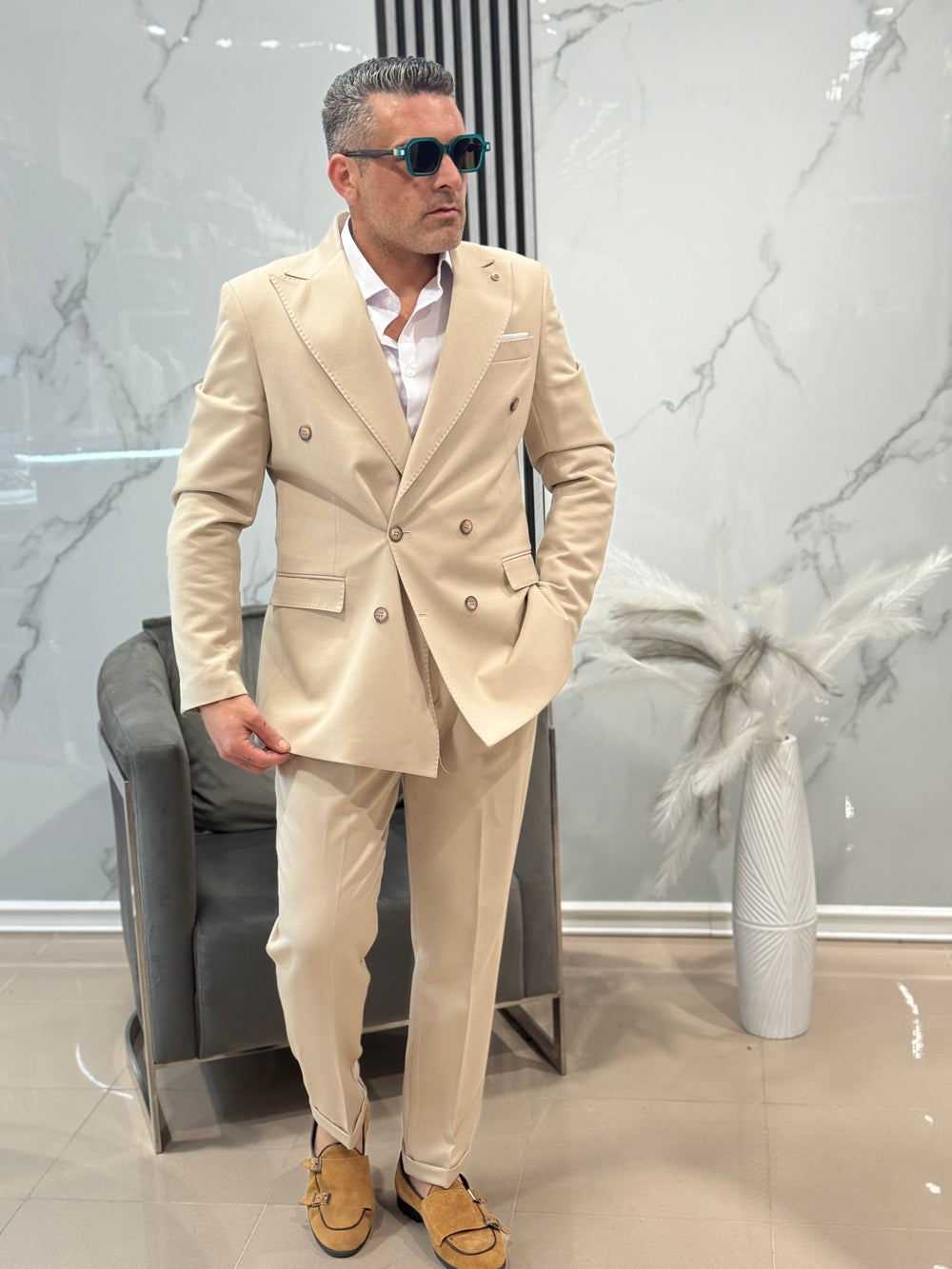 ABITO DOPPIO PETTO pantalone vita alta   MADE IN ITALY ART Muster