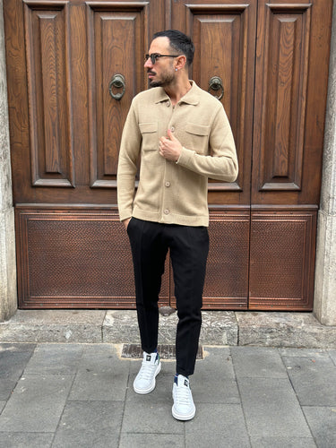 Giacca maglia  coreana beige    fj q1