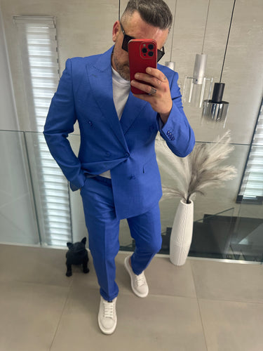 Abito  doppio petto blu royal  art sart  q1