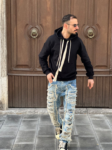 Felpa  nera new era 24 streetwear