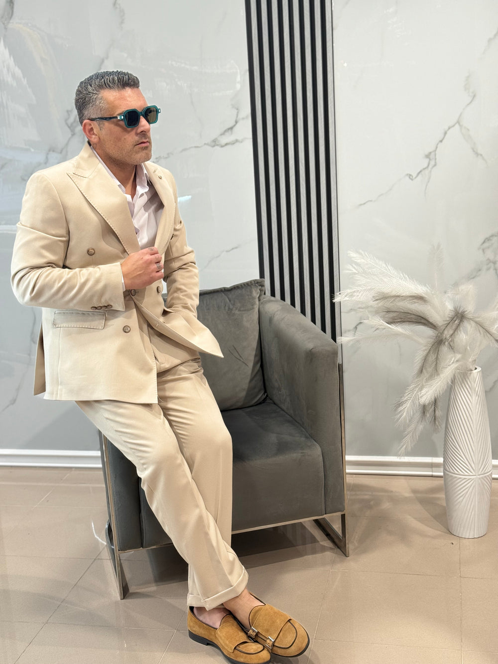 ABITO DOPPIO PETTO pantalone vita alta   MADE IN ITALY ART Muster