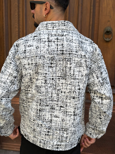giubbotto Mod zar camicione bianco sfumato nero  boxy fit sabbia