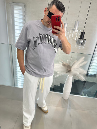 T-shirt grigia   con logo Never