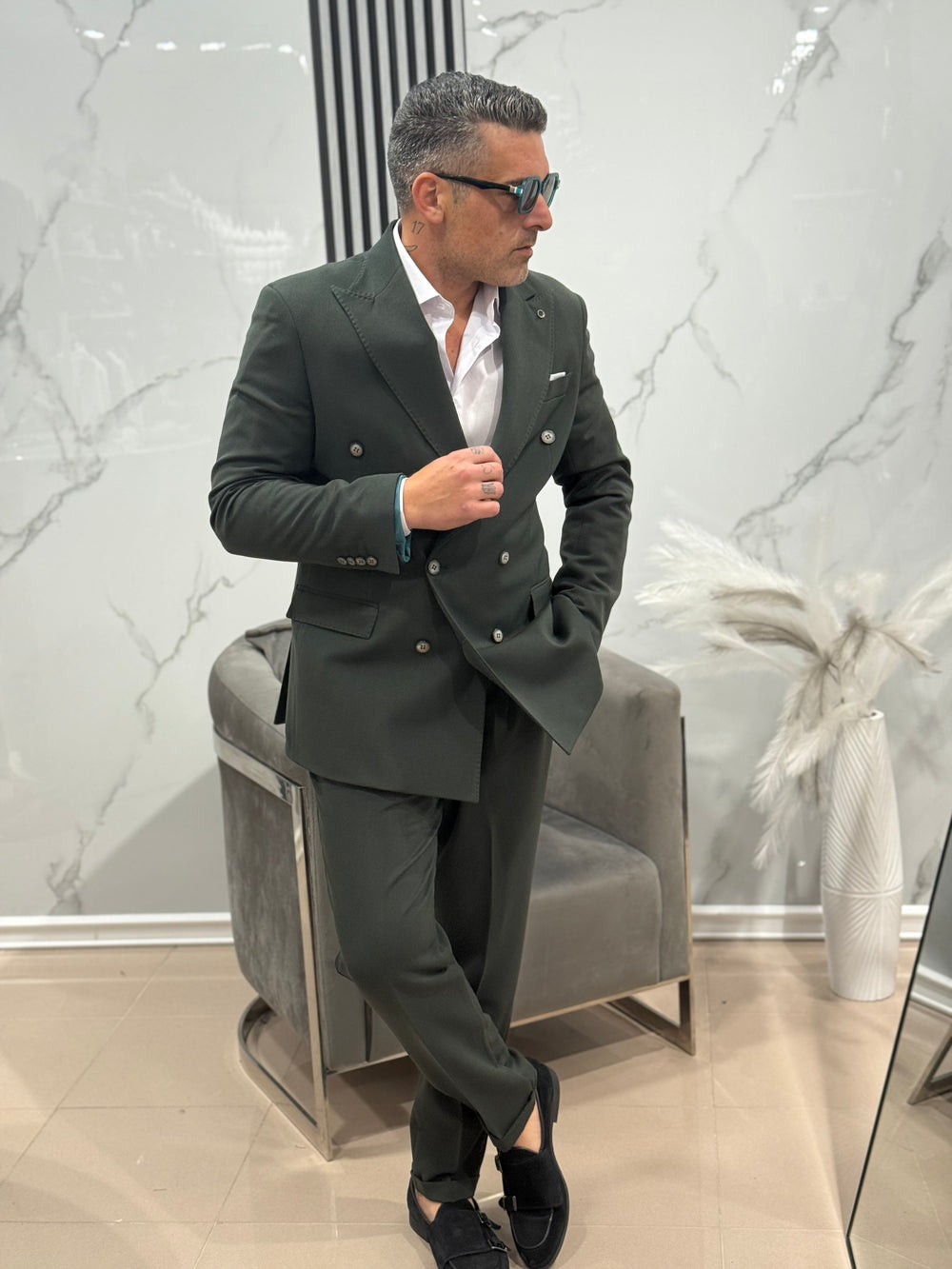 ABITO DOPPIO PETTO pantalone vita alta   MADE IN ITALY ART Muster