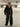Completo nero fondo largo can camicia cropped  con bottone  art Lisbona