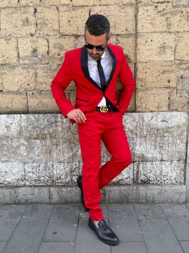 abito smoking rosso art red passion