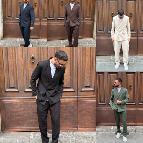 ABITO DOPPIO PETTO FONDO LARGO  MADE IN ITALY ART FIRENZE VARI COLORI