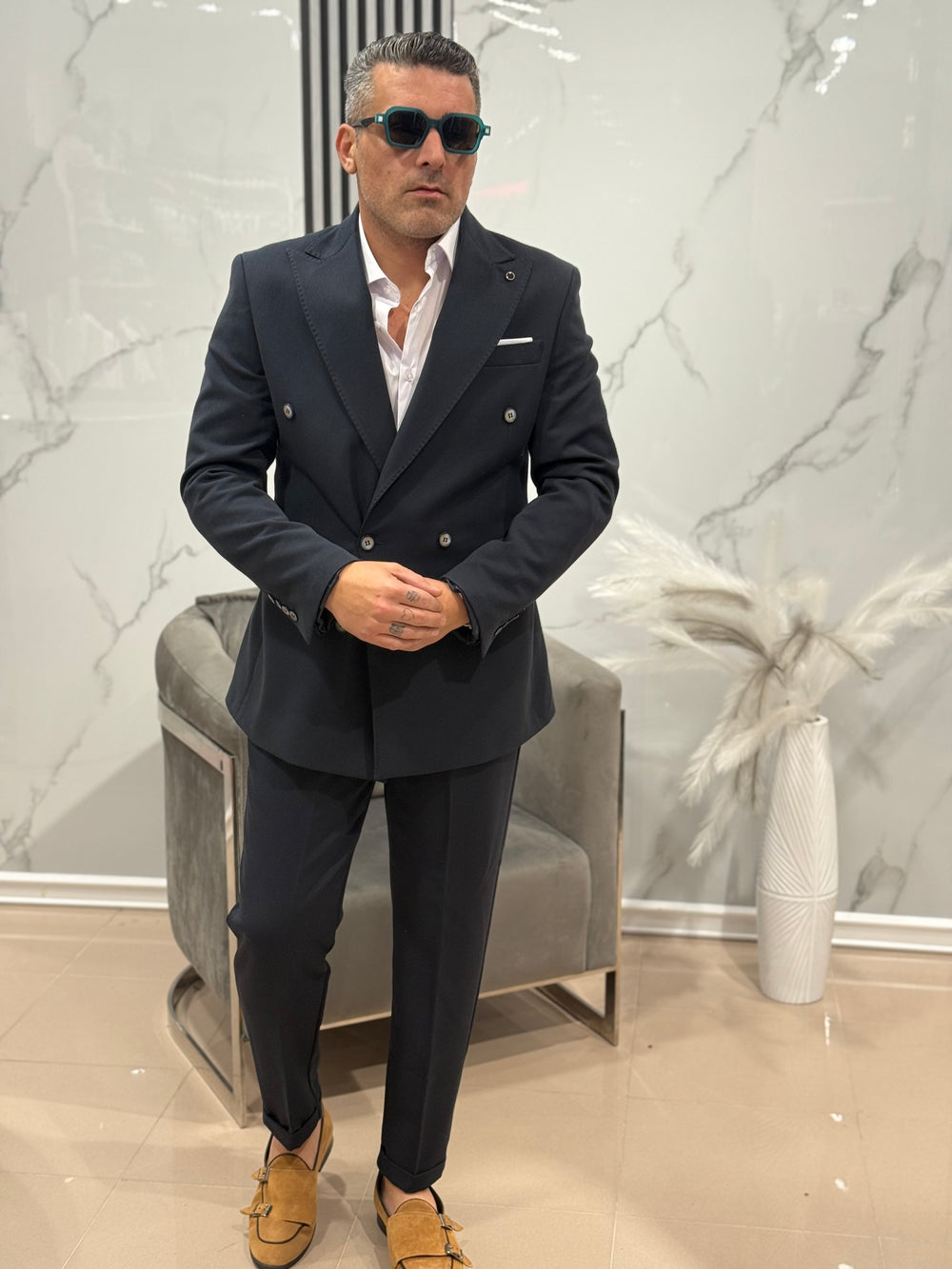 ABITO DOPPIO PETTO pantalone vita alta   MADE IN ITALY ART Muster