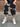Bermuda jeans corto  Ripped nero sfumato bianco