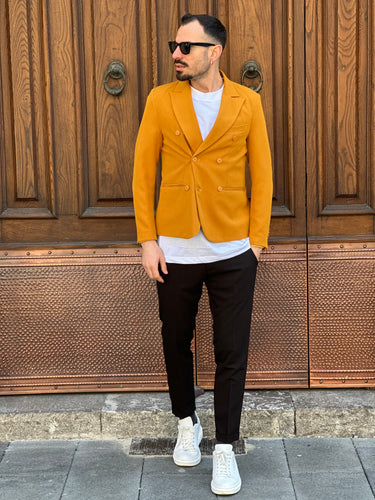 Giacca primaverile sartoriale senape