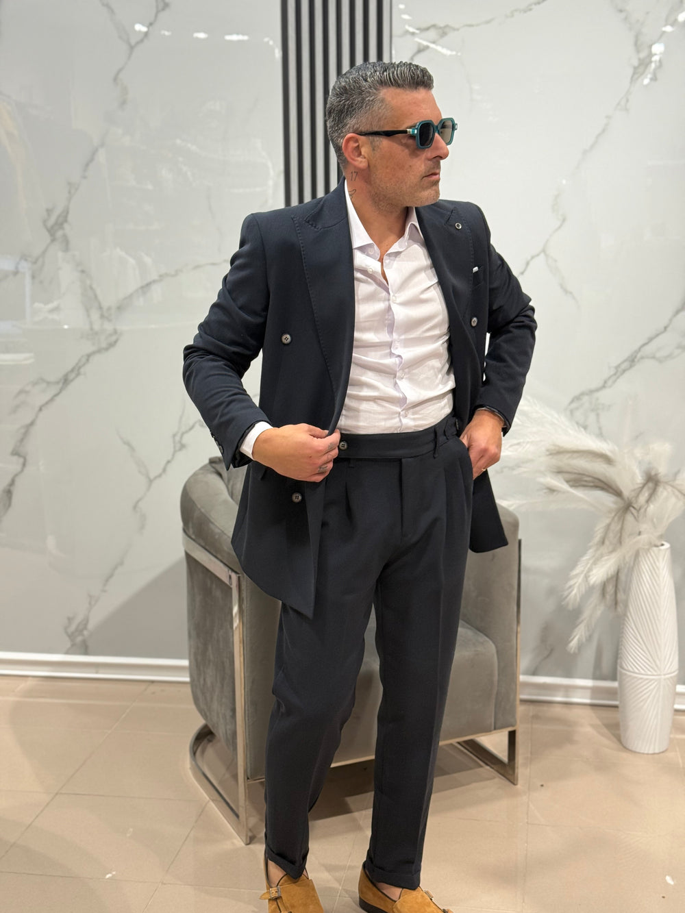 ABITO DOPPIO PETTO pantalone vita alta   MADE IN ITALY ART Muster