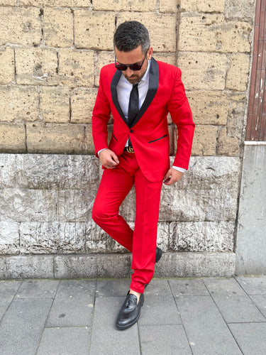 abito smoking rosso art red passion