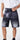 Bermuda jeans corto nero   sfumato grigio modello Biker