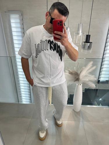 T-shirt bianca  con logo Never