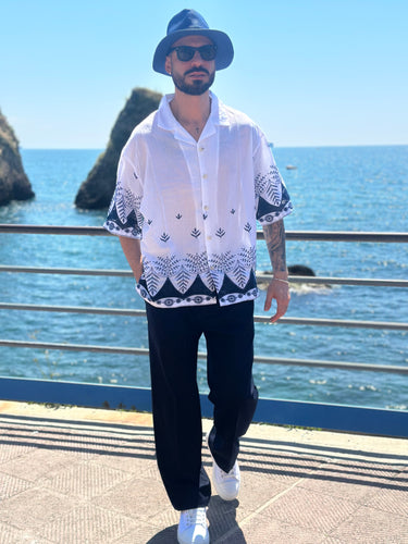 camicia  manica corta fantasia Vietri