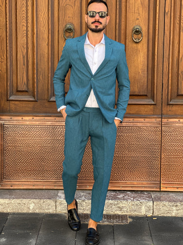Abito sartoriale mono petto Ottanio verde new