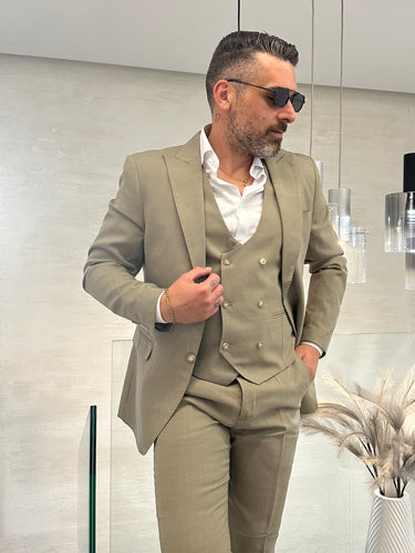 Abito Tre Pezzi Sartoriale beige fango Roma Collection