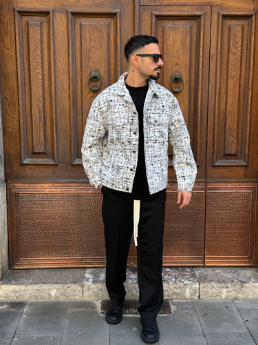 giubbotto Mod zar camicione bianco sfumato nero  boxy fit sabbia