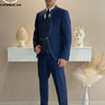 ABITO COREANO BLU CON REVER DAMASCATO TRE PEZZI CON GILET E CRAVATTA ABBINTA LIMITED EDITION art zls5875-0.jpeg