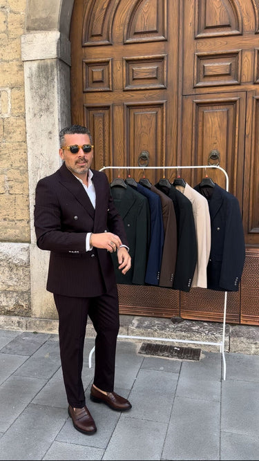 Abito doppio petto  alta sartoria gessato con bottoni argento vari colori q1-0.jpeg