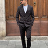 Abito sartoriale doppio petto  nero gessato riga bianca art sard-0.jpeg