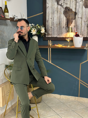 Abito sartoriale doppio petto verde  militare  art ornoir q1-1.jpeg