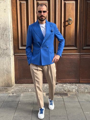 giacca sartoria italiana blu  doppio bottone  Art  must