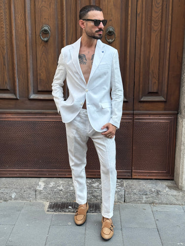 Abito  monopetto puro lino italiano alta sartoria  pantalone regular  art must vari colori